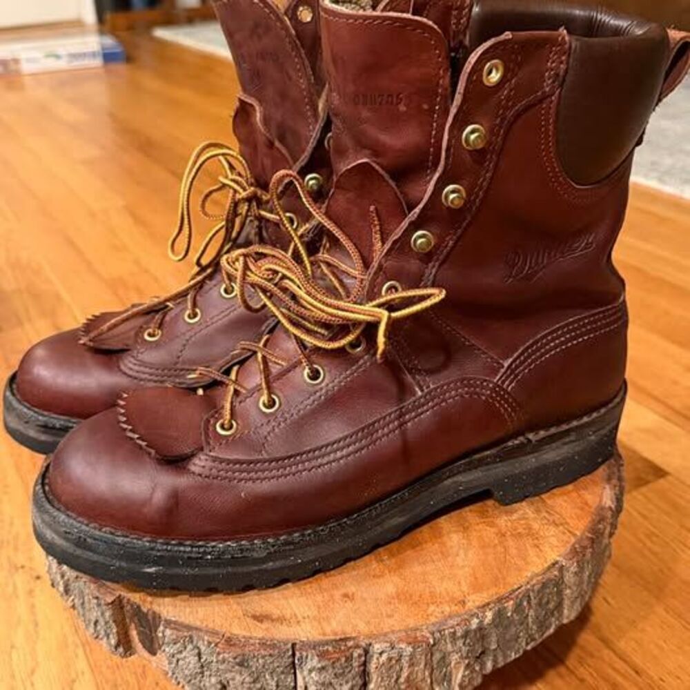 Vintage Danner Logger Boots Made in USA Brown Leather Lace-to-Toe  Men's 9.5